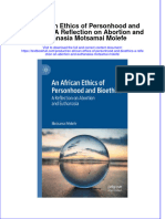 Download full chapter An African Ethics Of Personhood And Bioethics A Reflection On Abortion And Euthanasia Motsamai Molefe pdf docx