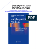 Textbook Antiphospholipid Syndrome Current Research Highlights and Clinical Insights 1St Edition Doruk Erkan Ebook All Chapter PDF