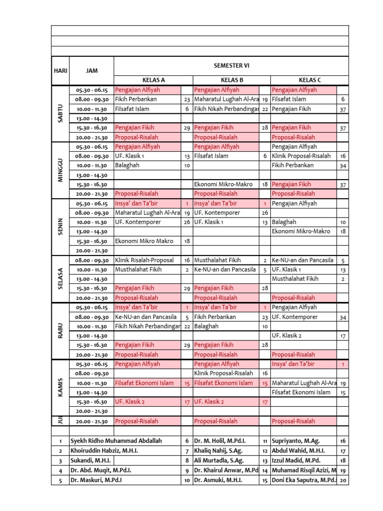 Fix Jadwal M.1 23-24 November | PDF