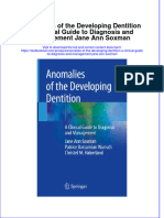 Anomalies of The Developing Dentition A Clinical Guide To Diagnosis and Management Jane Ann Soxman