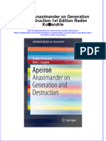 Download textbook Apeiron Anaximander On Generation And Destruction 1St Edition Radim Kocandrle ebook all chapter pdf 
