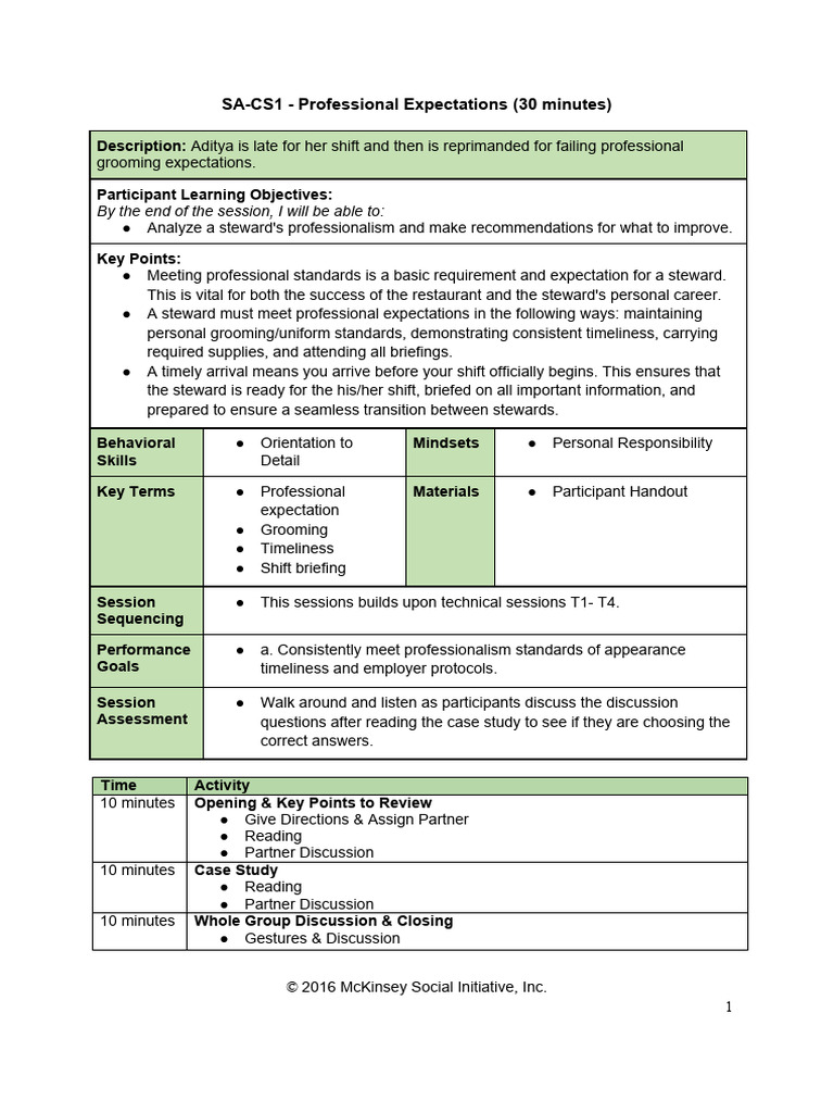 Professionalism Standards for Stewards | PDF | Social Psychology ...