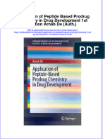 Textbook Application of Peptide Based Prodrug Chemistry in Drug Development 1St Edition Arnab de Auth Ebook All Chapter PDF