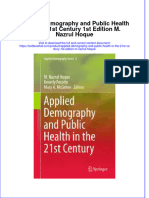 Textbook Applied Demography and Public Health in The 21St Century 1St Edition M Nazrul Hoque Ebook All Chapter PDF