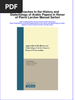 Textbook Approaches To The History and Dialectology of Arabic Papers in Honor of Pierre Larcher Manuel Sartori Ebook All Chapter PDF