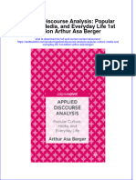 Download textbook Applied Discourse Analysis Popular Culture Media And Everyday Life 1St Edition Arthur Asa Berger ebook all chapter pdf 