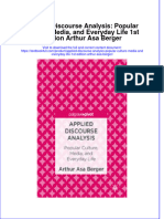 Textbook Applied Discourse Analysis Popular Culture Media and Everyday Life 1St Edition Arthur Asa Berger Ebook All Chapter PDF