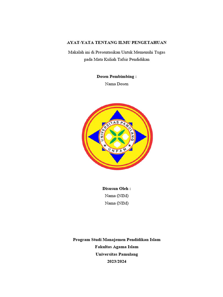 Templet Makalah Unpam | PDF