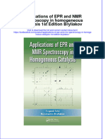 Textbook Applications of Epr and NMR Spectroscopy in Homogeneous Catalysis 1St Edition Bryliakov Ebook All Chapter PDF