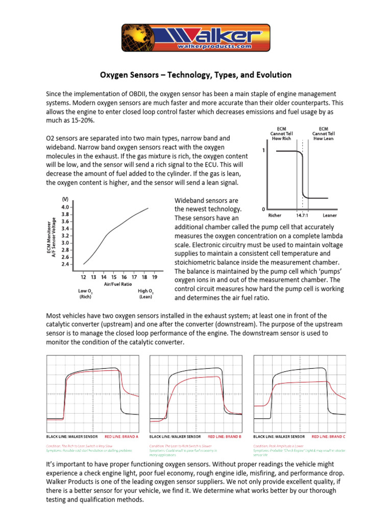 Oxygen Sensors: Types and Benefits | PDF | Engines | Vehicle Technology