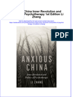 PDF Anxious China Inner Revolution and Politics of Psychotherapy 1St Edition Li Zhang Ebook Full Chapter