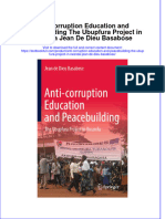 PDF Anti Corruption Education and Peacebuilding The Ubupfura Project in Rwanda Jean de Dieu Basabose Ebook Full Chapter