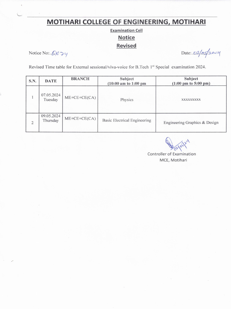 Revised Pratical Program B.Tech 1st Special 2024 | PDF