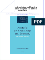 Textbook Aristotle On Knowledge and Learning The Posterior Analytics 1St Edition Bronstein Ebook All Chapter PDF