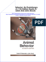 Full Chapter Animal Behavior An Evolutionary Approach 11Th Edition Dustin R Rubenstein and John Alcock PDF