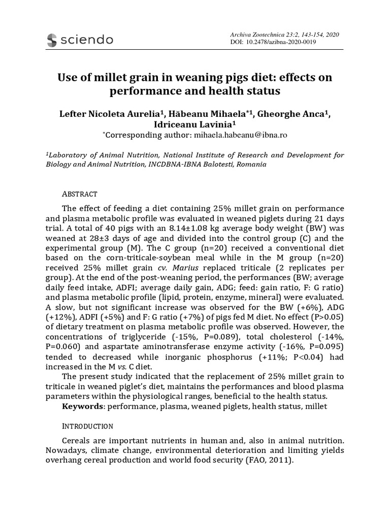 Weaning Pig Pdf Pdf Nutrition Diet Nutrition