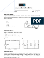 1ª Avaliação de Eletricidade basica