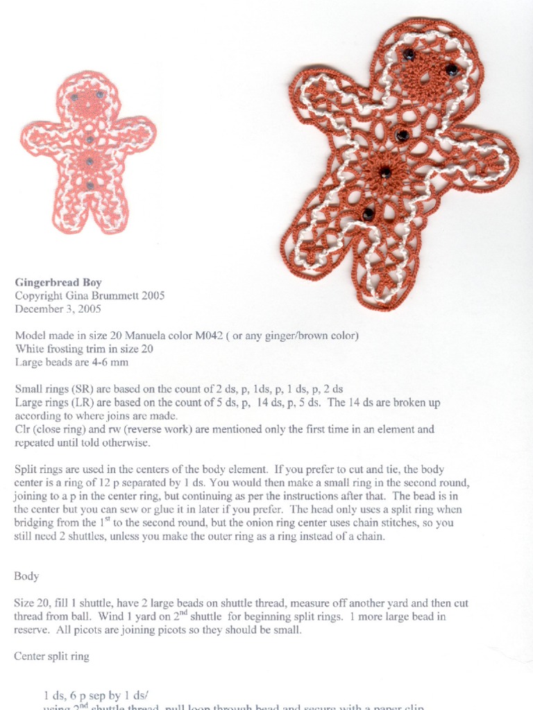 Tatted Gingerbread Boy | PDF