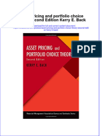 Download textbook Asset Pricing And Portfolio Choice Theory Second Edition Kerry E Back ebook all chapter pdf 