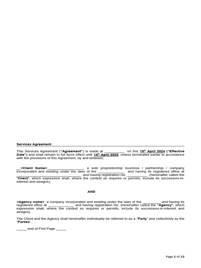 Contract - Template | PDF | Taxes | Arbitration