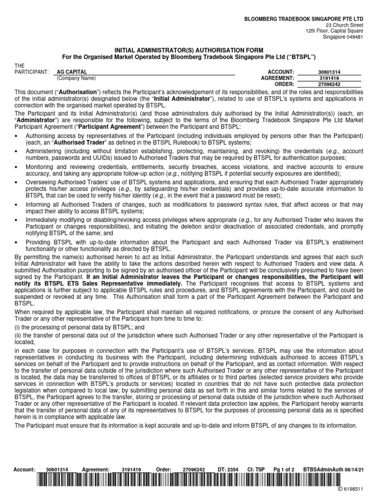 BTBS Initial Administrator Authorization | PDF | Credential | Justice