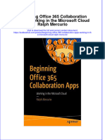 Textbook Beginning Office 365 Collaboration Apps Working in The Microsoft Cloud Ralph Mercurio Ebook All Chapter PDF