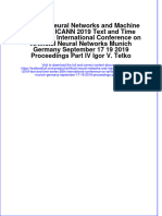 Download pdf Artificial Neural Networks And Machine Learning Icann 2019 Text And Time Series 28Th International Conference On Artificial Neural Networks Munich Germany September 17 19 2019 Proceedings Part Iv Igor ebook full chapter 