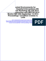 Download textbook Augmented Environments For Computer Assisted Interventions 9Th International Workshop Ae Cai 2014 Held In Conjunction With Miccai 2014 Boston Ma Usa September 14 2014 Proceedings 1St Edition Cristian ebook all chapter pdf 