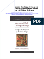Download textbook Augustines Early Theology Of Image A Study In The Development Of Pro Nicene Theology 1St Edition Boersma ebook all chapter pdf 