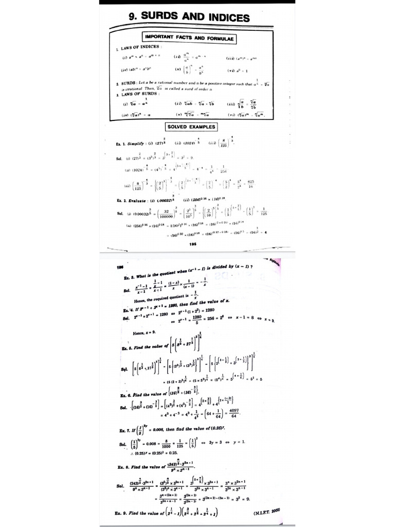 NME - Surds and Indices | PDF