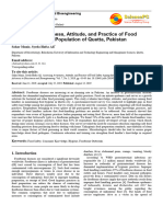 Food Safety Attitude and Practice Questi