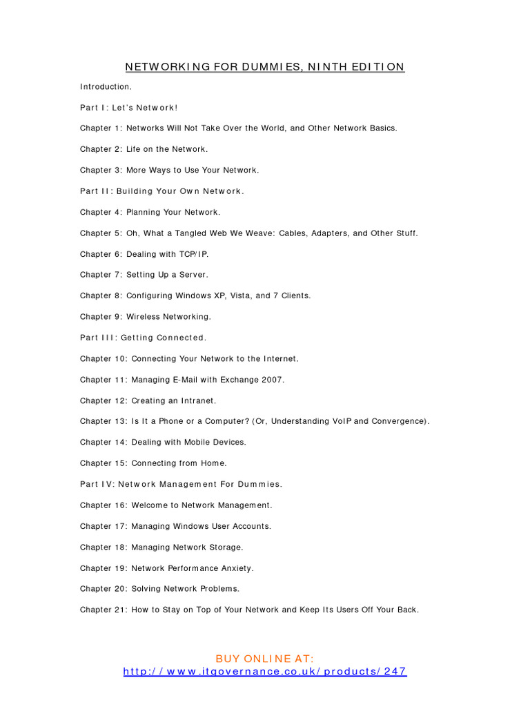 Contents Networking For Dummies PDF