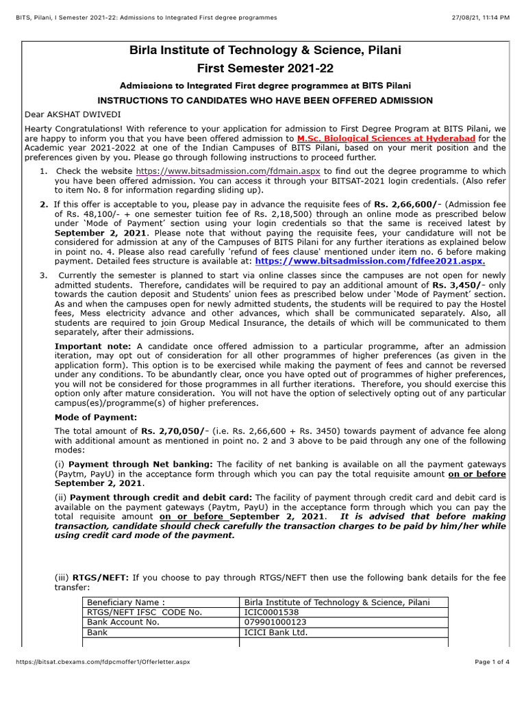 bits-pilani-i-semester-2021-22-admissions-to-integrated-first-degree