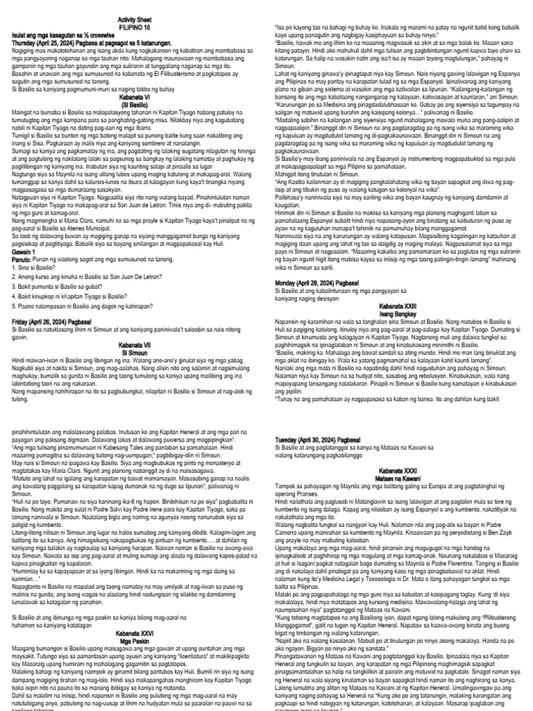Activity Sheet Grade 10 - 082731 | PDF