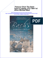 Download textbook Bach S Famous Choir The Saint Thomas School In Leipzig 1212 1804 1St Edition Michael Maul ebook all chapter pdf 