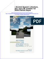 Textbook Beyond The Ancient Quarrel Literature Philosophy and J M Coetzee 1St Edition Patrick Hayes Ebook All Chapter PDF