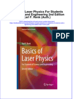 Textbook Basics of Laser Physics For Students of Science and Engineering 2Nd Edition Karl F Renk Auth Ebook All Chapter PDF
