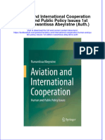 Textbook Aviation and International Cooperation Human and Public Policy Issues 1St Edition Ruwantissa Abeyratne Auth Ebook All Chapter PDF