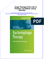 Textbook Bacteriophage Therapy From Lab To Clinical Practice 1St Edition Joana Azeredo Ebook All Chapter PDF