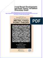 Textbook Background and Recent Developments of Metric Fixed Point Theory 1St Edition Dhananjay Gopal Ebook All Chapter PDF