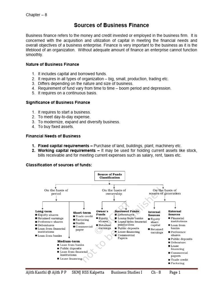 Sources of Business Finance Explained | PDF | Preferred Stock ...
