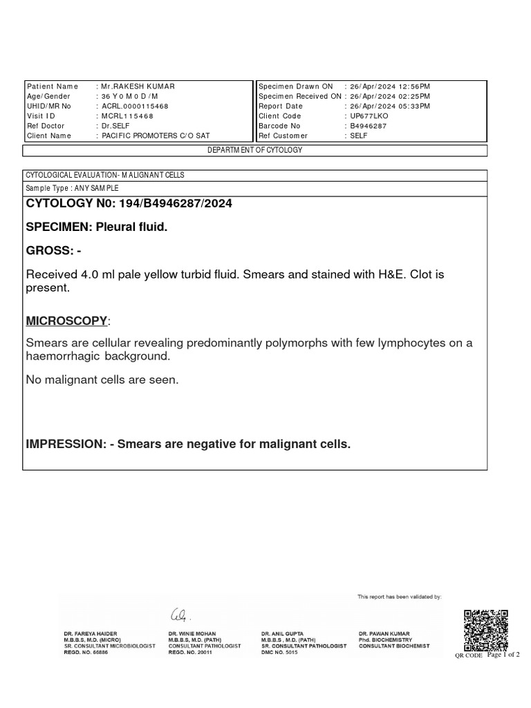 Labreportnew Pdf Cytopathology Diseases And Disorders