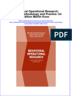 Download textbook Behavioral Operational Research Theory Methodology And Practice 1St Edition Martin Kunc ebook all chapter pdf 