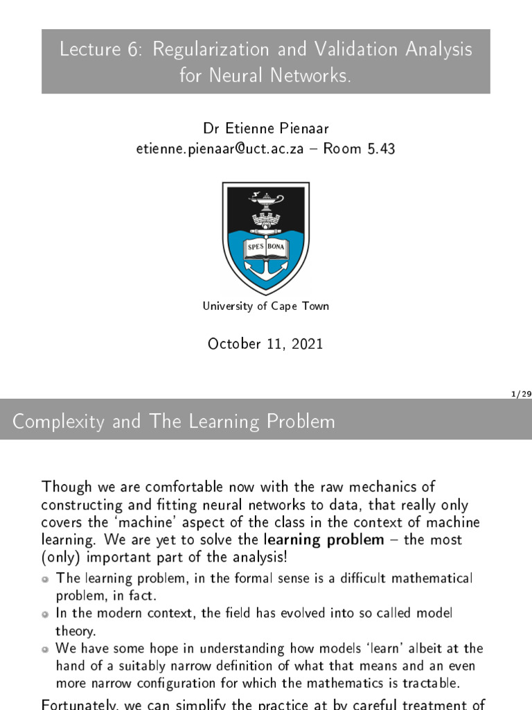 Regularization in Neural Networks | PDF | Cross Validation (Statistics ...