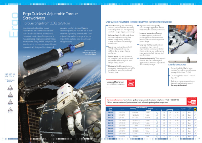Gedore Ergo Quickset Adjustable Torque PDF Engineering