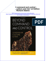 Download textbook Beyond Command And Control Leadership Culture And Risk 1St Edition Richard Adams ebook all chapter pdf 