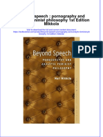 Textbook Beyond Speech Pornography and Analytic Feminist Philosophy 1St Edition Mikkola Ebook All Chapter PDF