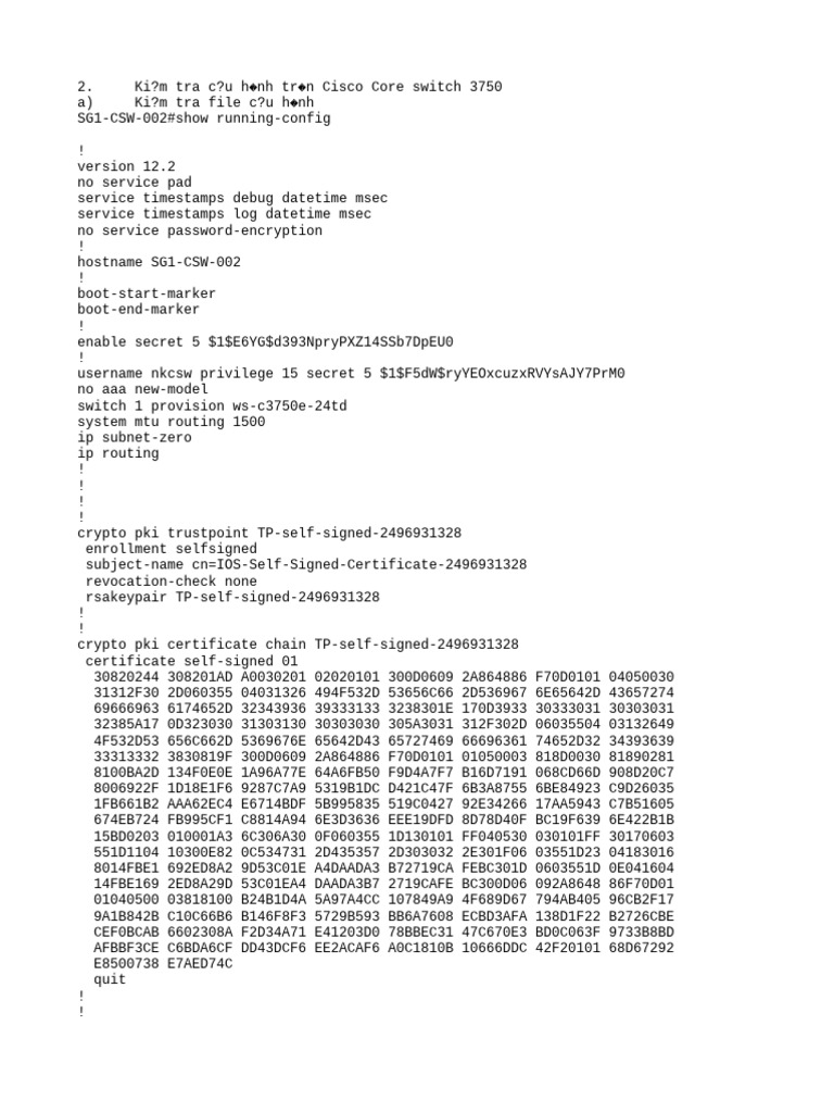 Cisco 3750 Switch Configuration Guide | PDF | Router (Computing ...