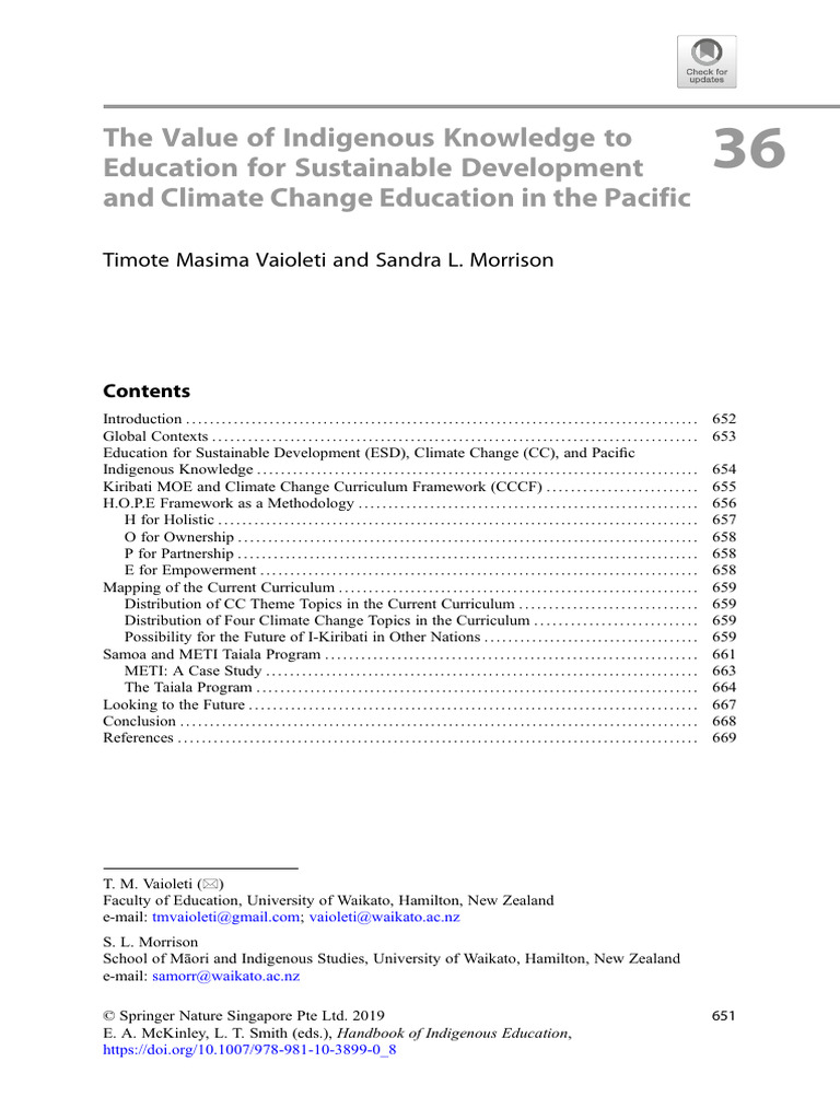 The Value of Indigenous Knowledge | PDF | Sustainable Development ...
