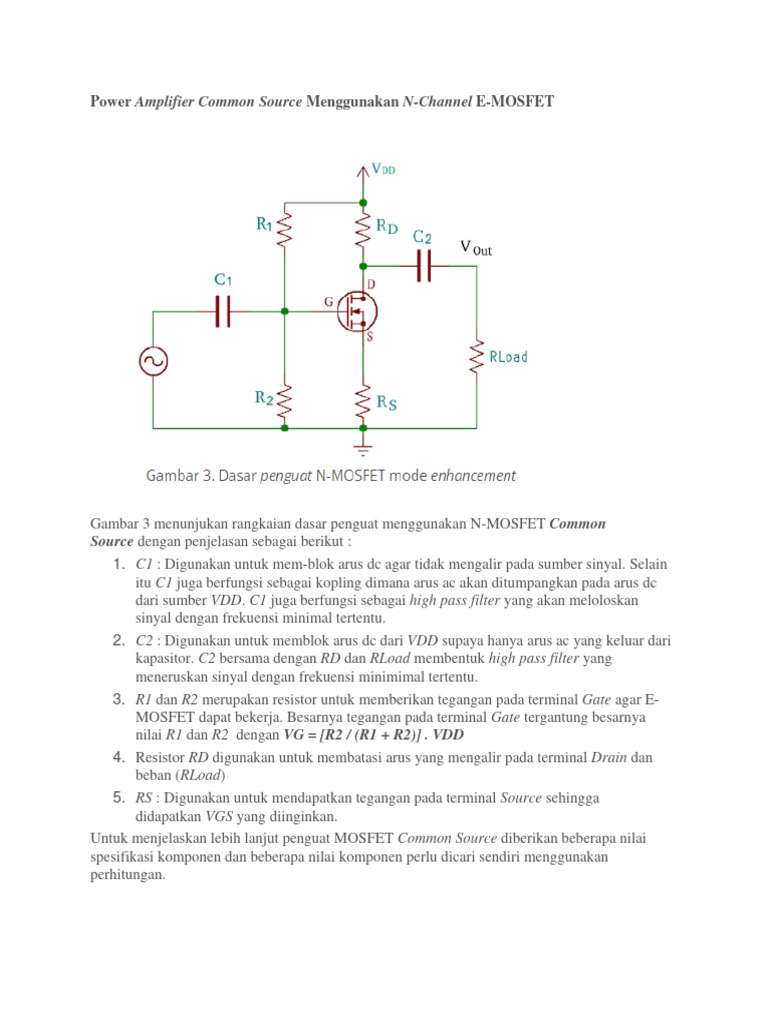 Penguat Common Source N-MOSFET | PDF | Sains & Matematika